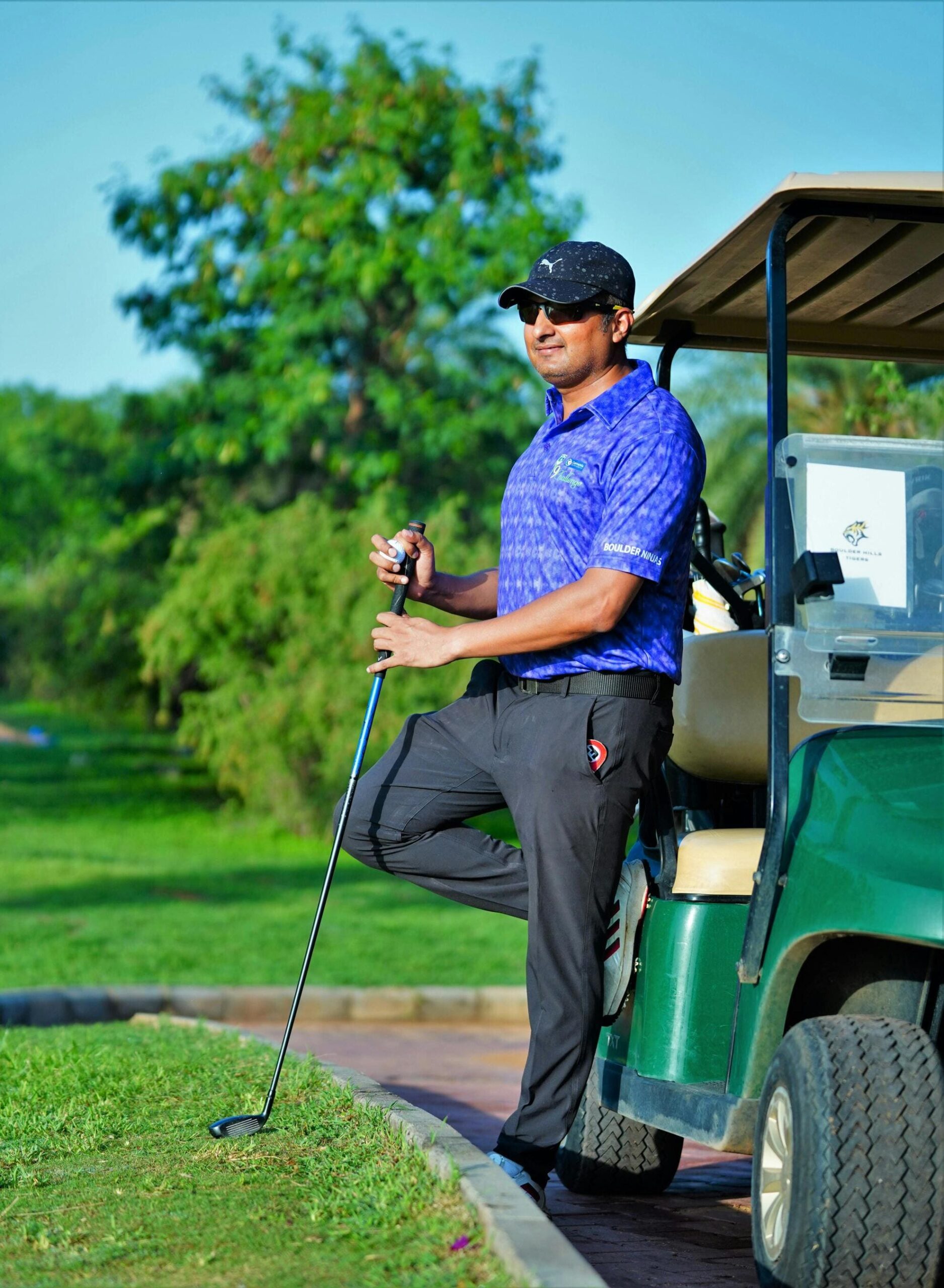 golfer at his cart